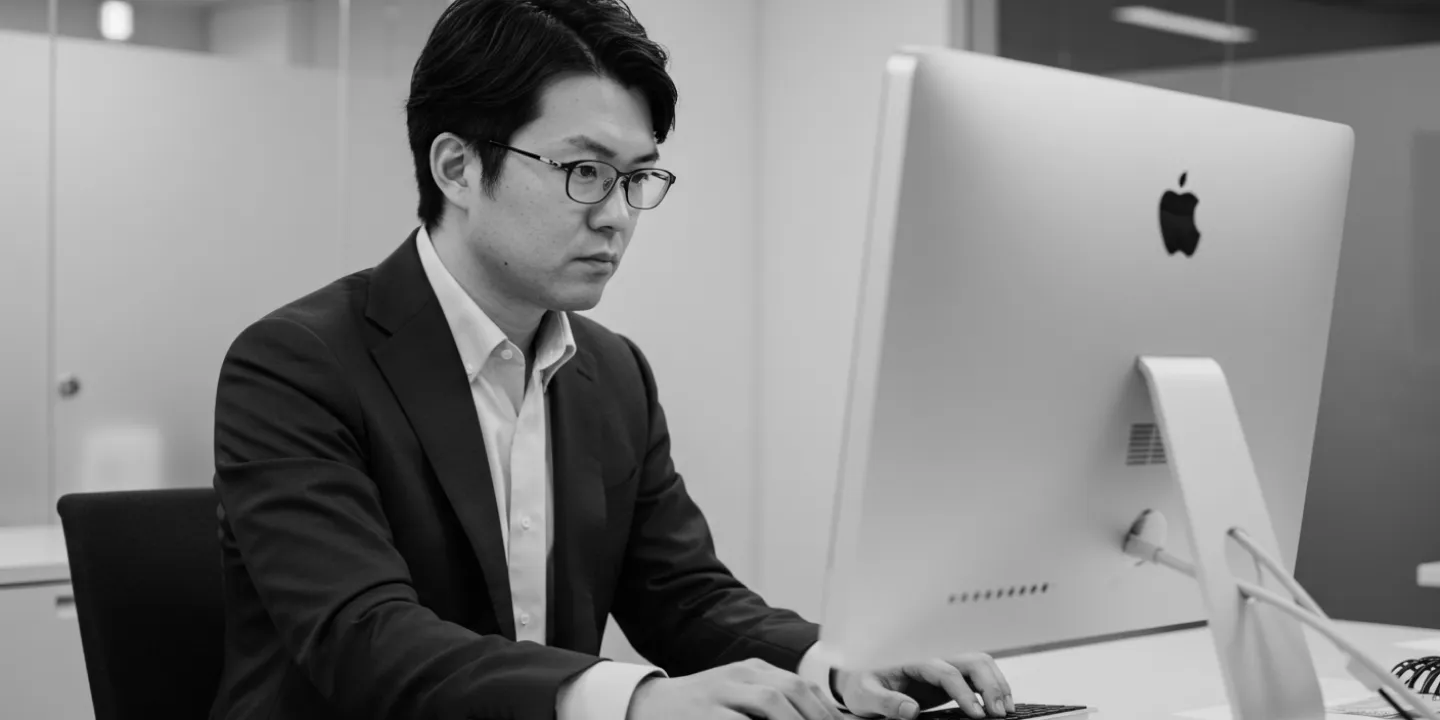 Man is working in office