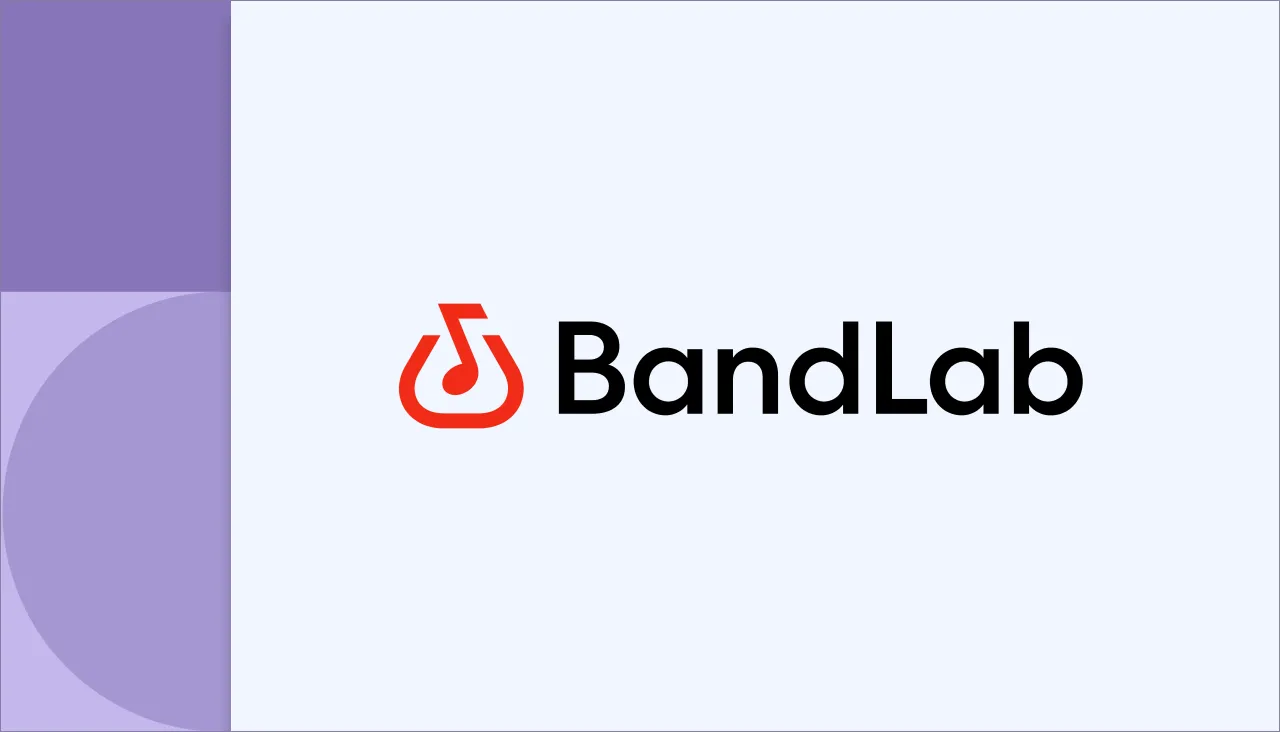 BandLab logo featuring a red musical note icon next to the brand name.