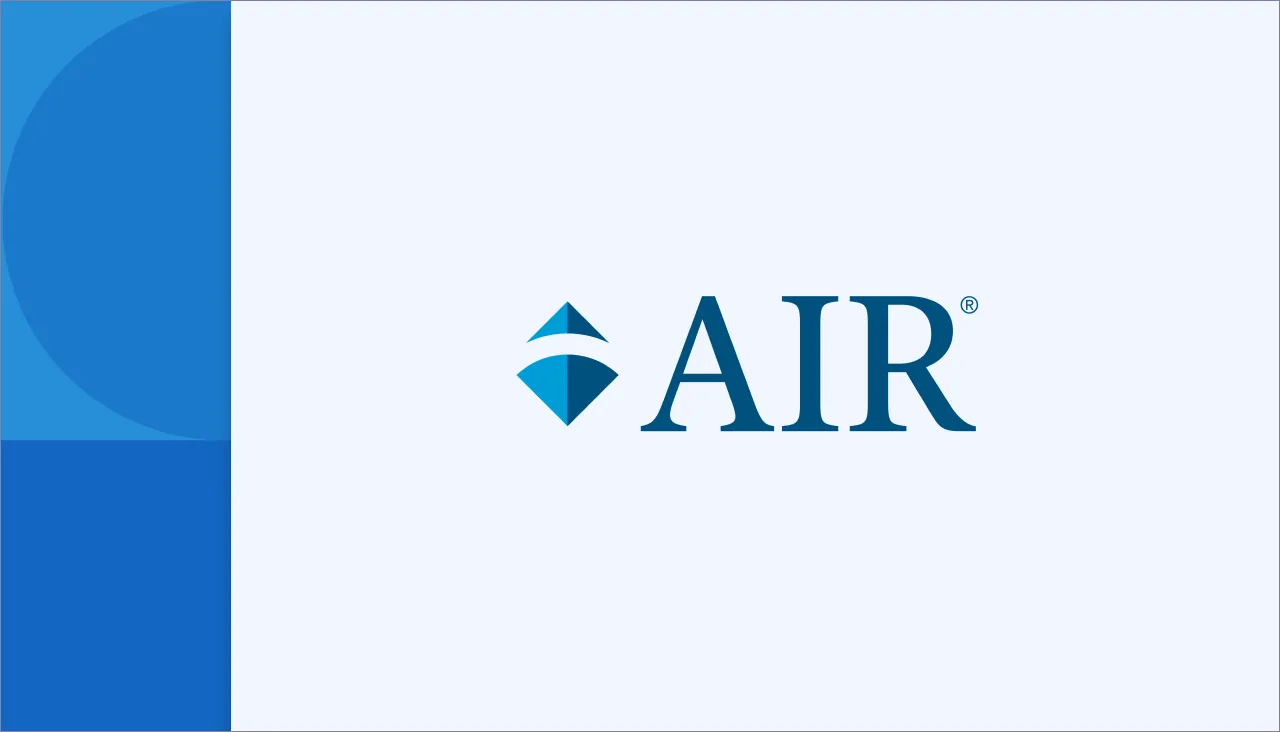 Blue AIR logo featuring a diamond icon and registered trademark symbol.
