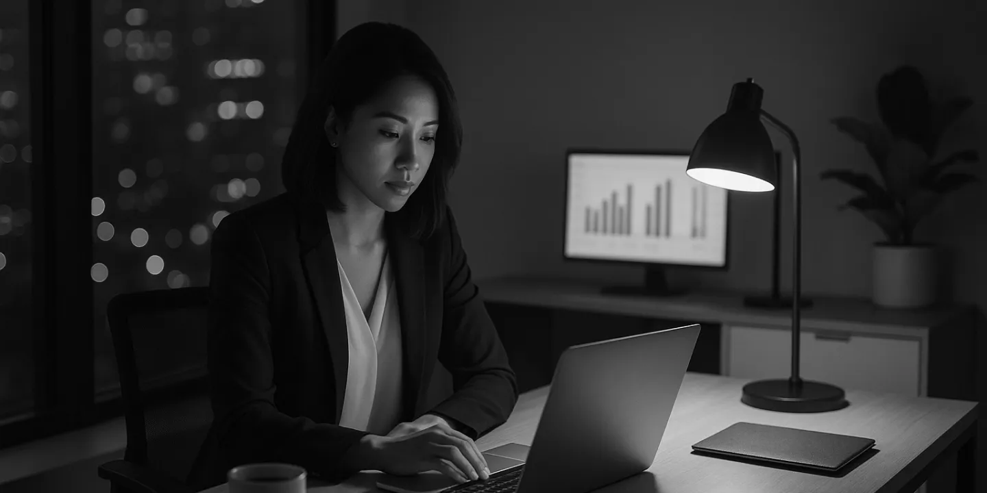 Woman is searching the internet