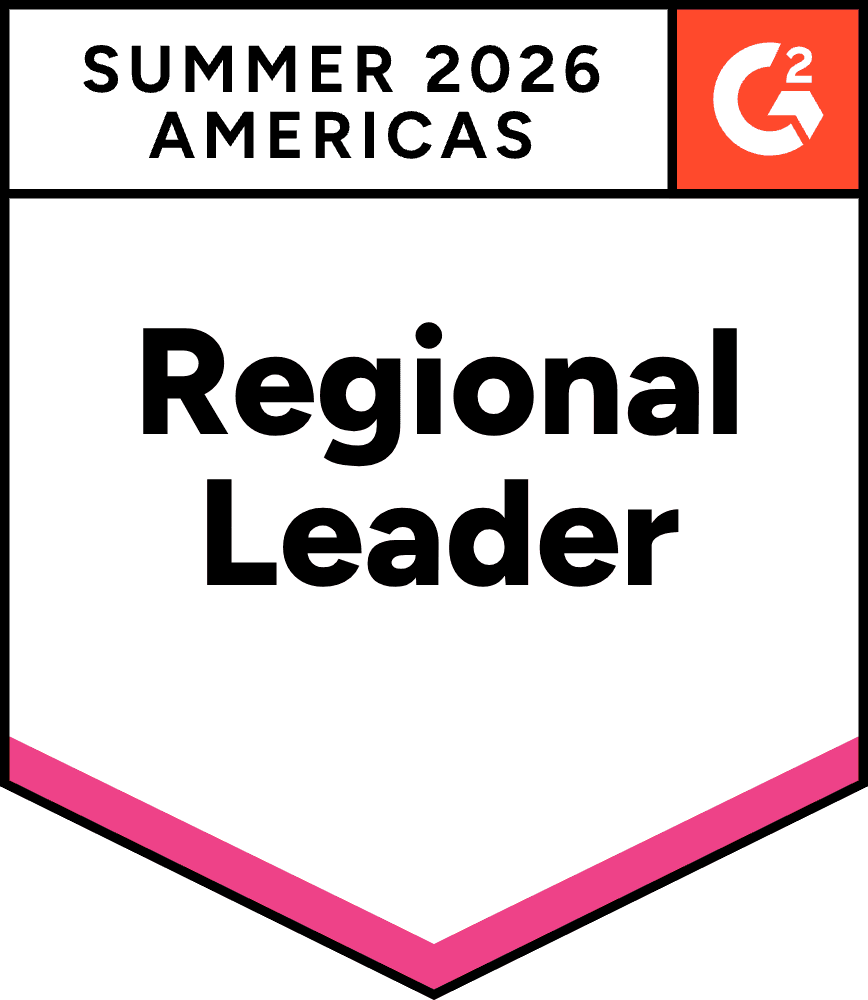 A G2 badge recognizing a Regional Leader for Summer 2026 in the Americas.