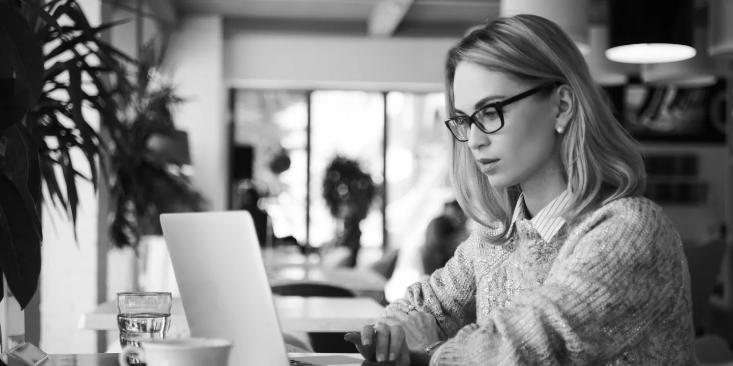 Woman in the office using a laptop