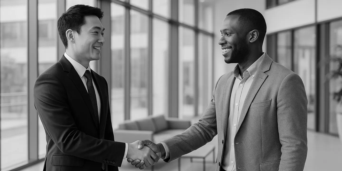 Men are shaking hands 