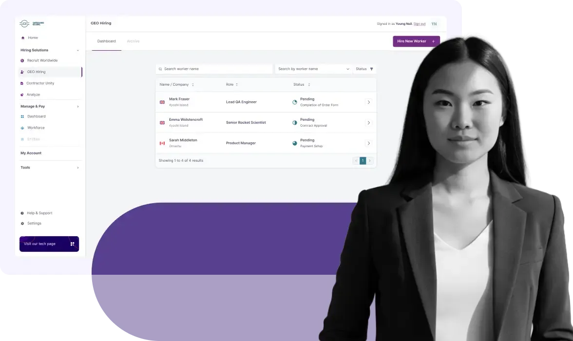Screenshot with overlay image of a woman