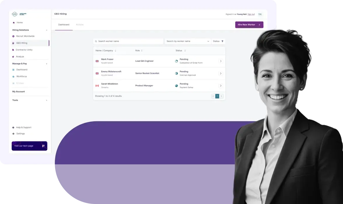 Screenshot with overlay image of a woman
