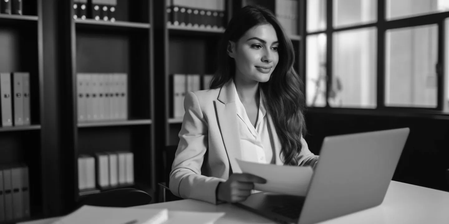 Woman is searching the internet