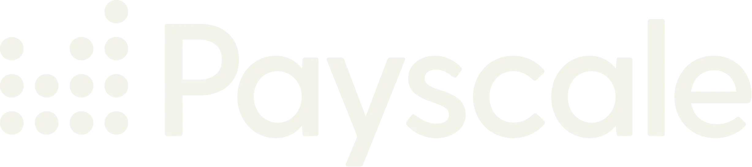 Payscale logo with white text and a dot pattern on a black background.