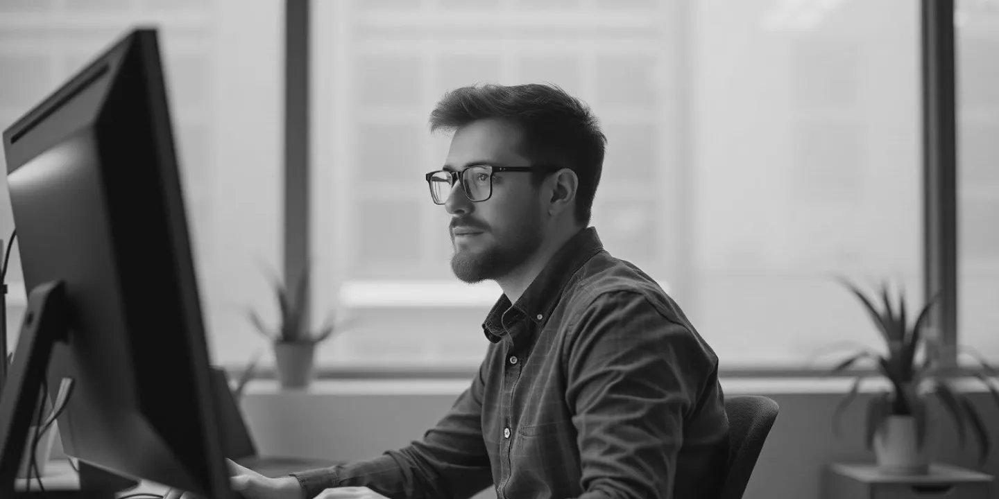 Man is working in office