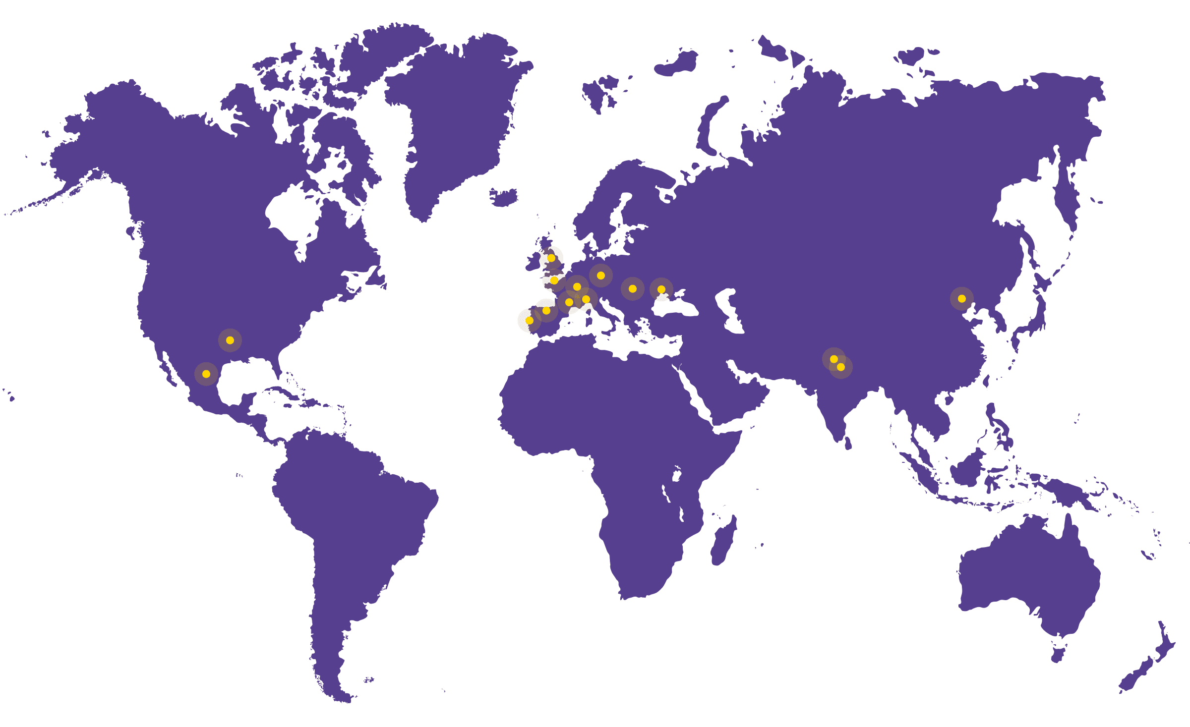 Purple world map