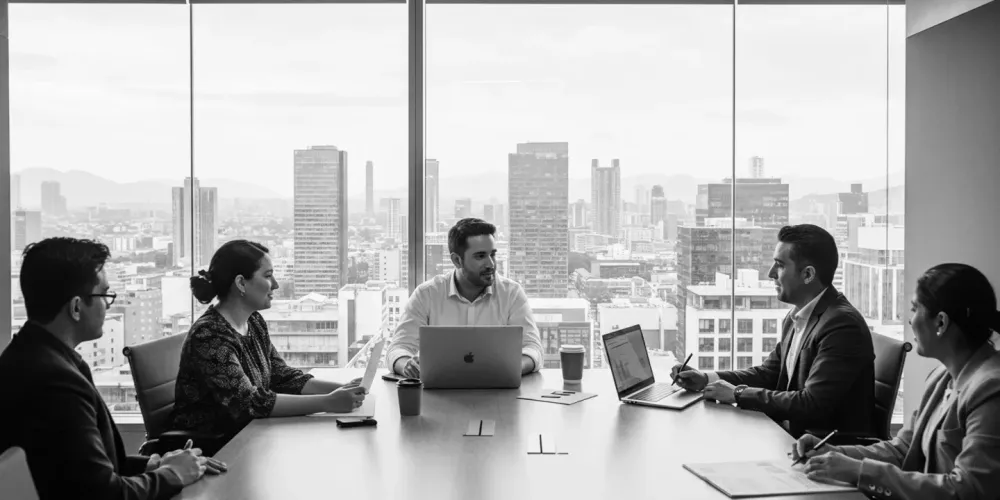 Business leaders discussing strategy